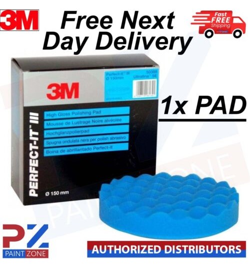 1x 3M Perfect-it III Compound Polishing Pad, 150mm Blue High Gloss 50388 1 piece